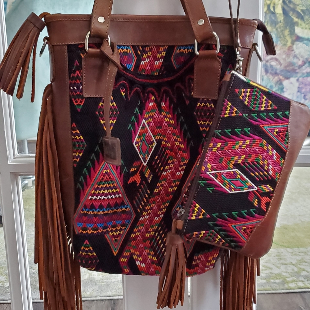 Custom fringe Huipil bag by DC Guatemala "mother of dragons"